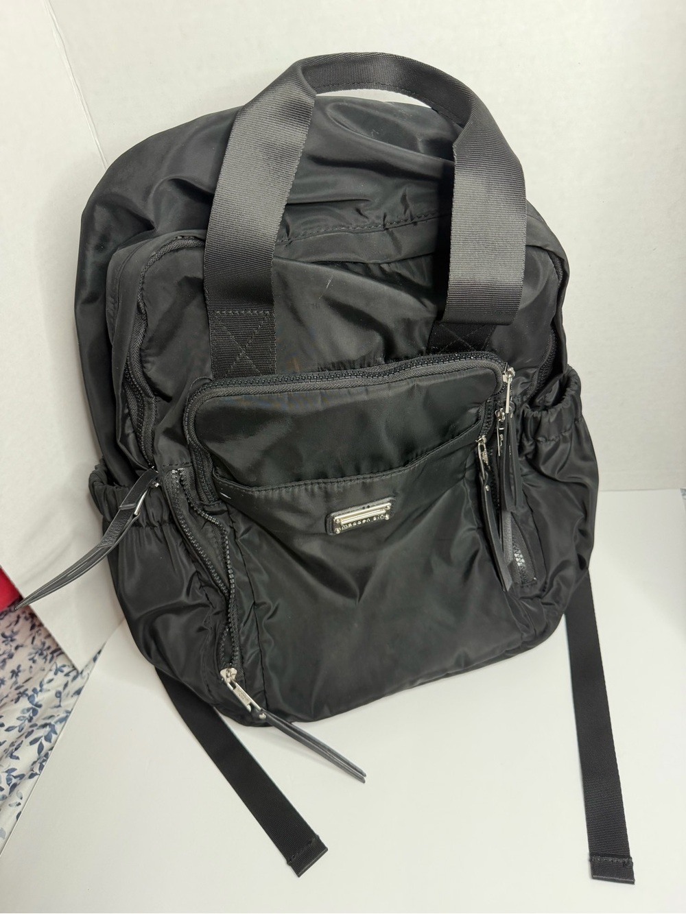 Madden Girl Black Nylon Multi-Pocket Backpack